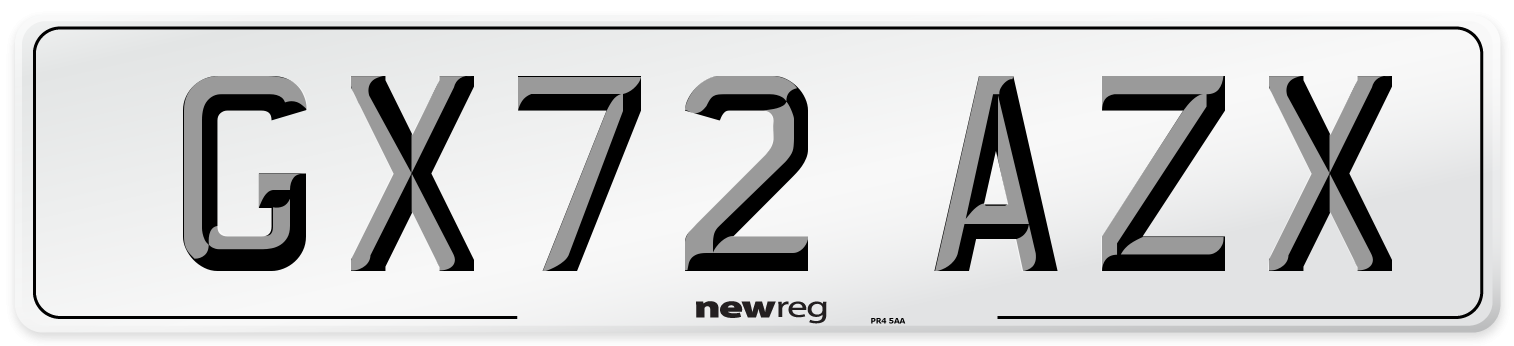 GX72 AZX Number Plate from New Reg